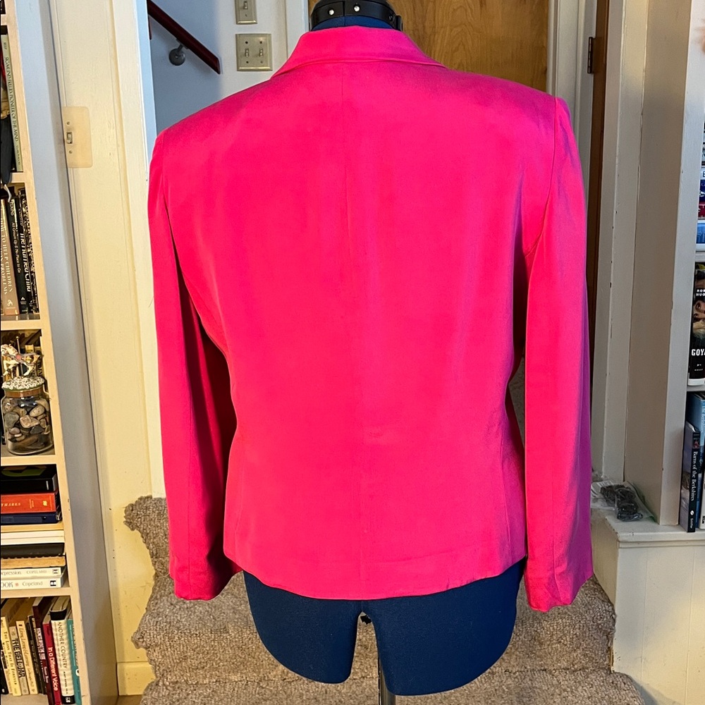Gorgeous Jones New York Hot Pink Silk Women's Blazer - Picture 6 of 7